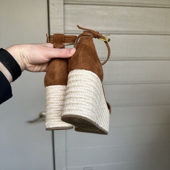 VERONICA BEARD Gianna Suede Espadrille Wedge Sandals In Brown US 7.5 EXCELLENT! - Picture 12 of 14